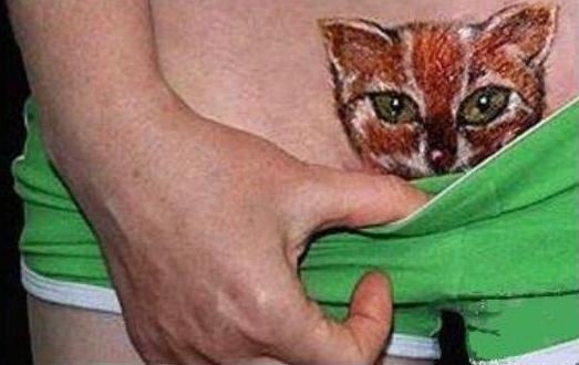 great pubic tattoo of a cat :