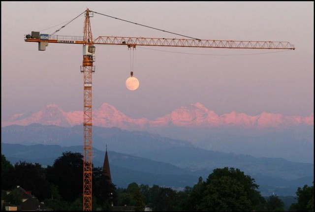 tower crane moon