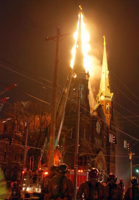 3 Alarm fire at the old St. George's church
