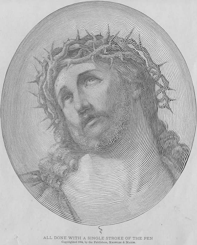 This picture of Jesus was done with with stroke of the pen.