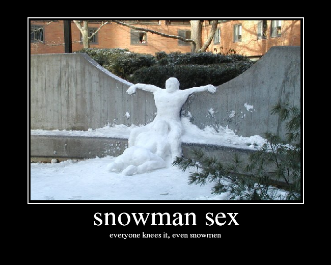 everyone knees it, even snowmen