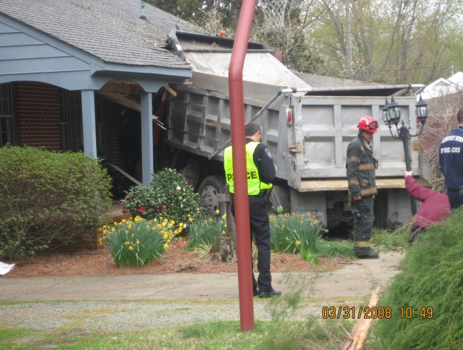 Dumptruck to House!  at least clean up will be easy!