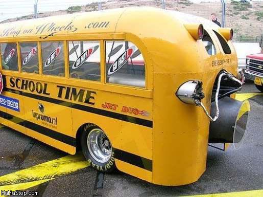 Arriving to school in the short bus just got a lot cooler