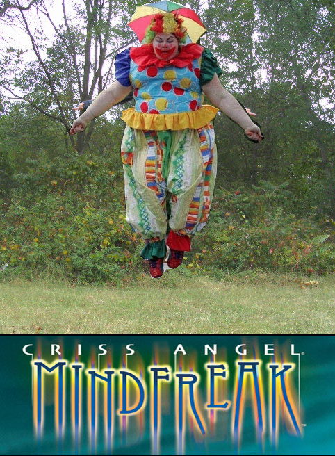 Chris Angel? or scary fat clown looking beezy? Either way they make levitating look fun!