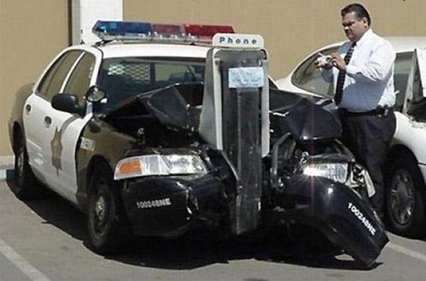 This Cop Car Took The Phone Booth With Him