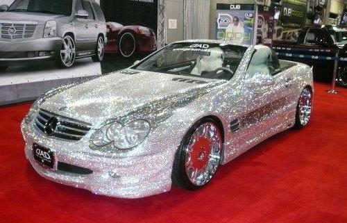 Mercedes Benz Covered With Crystals