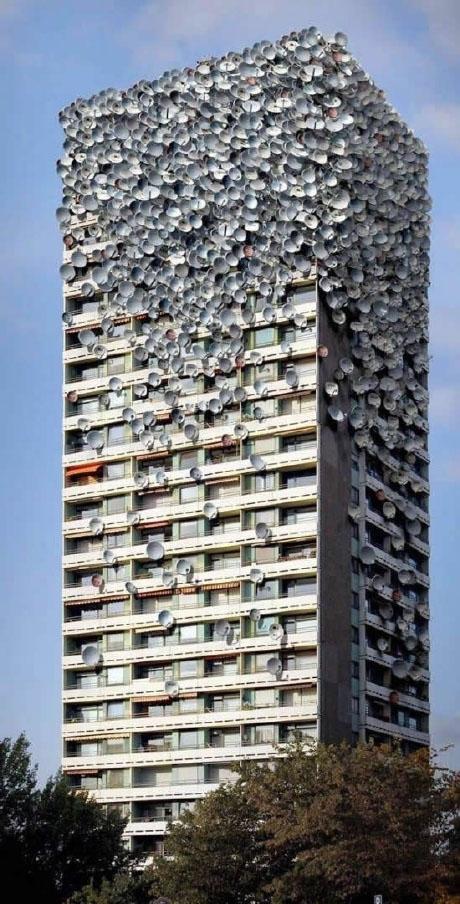 This Building Is Full Of Satelites.
