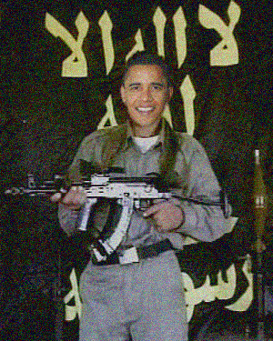 Photo of Barack Hussein Obama training with the CIA. I mean Al Queda. I mean...