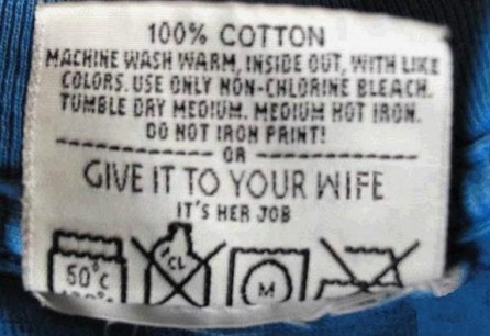 Laundry its your wife's job