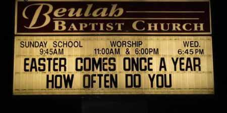 Funny church sign with a double meaning.