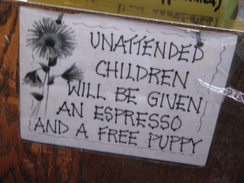 Always make sure you stay with your kids when youre out having coffee!