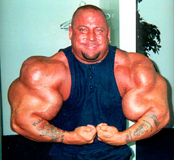 If you think Hulk Hogan's pythons were big, you havent seen anything until you see the pythons of Greg Valentino. His arms are almost double Hulks width. And yes, yes, he did do steroids, but he's done with that now.