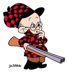 Elmer Fudd shot his friend while hunting for rabbits.  He was wearing a plaid flannel shirt, only because Dick Cheney didn't come he dressed like that.  It's supposed to be Elmer Fudd as Dick Cheney.