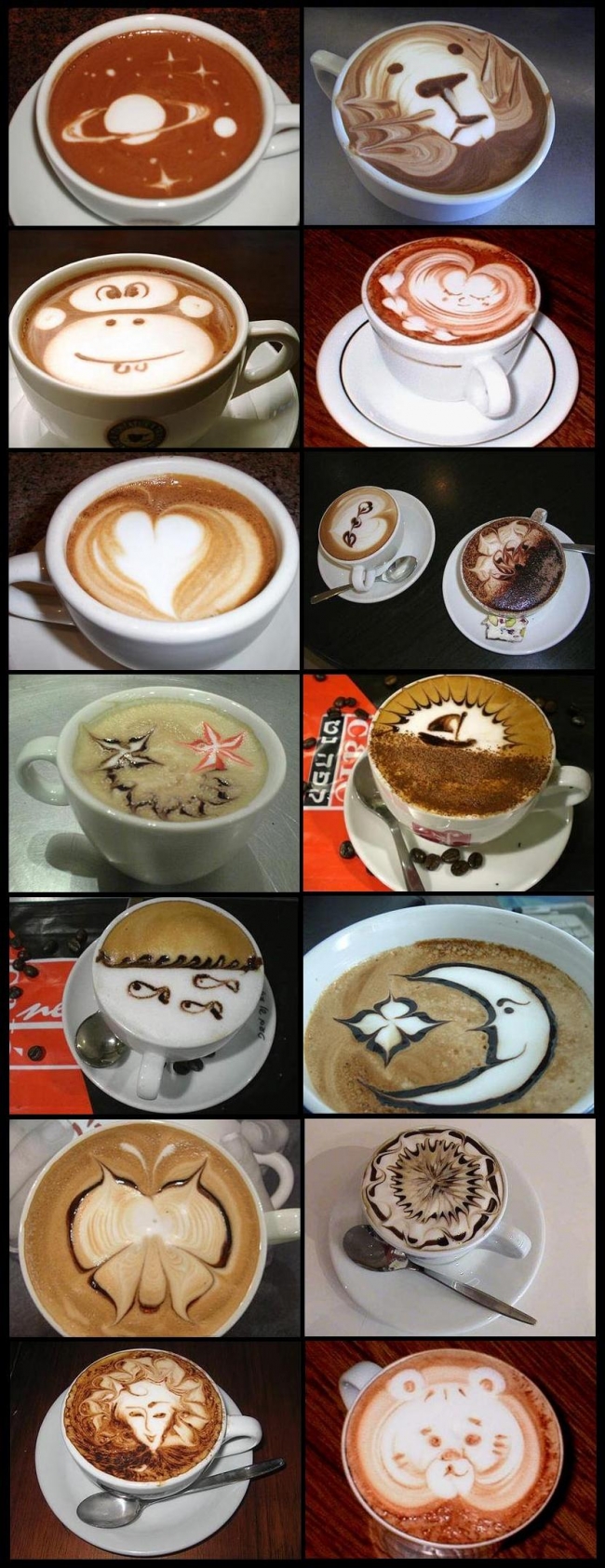 Amazing pictures made in the foam of coffee