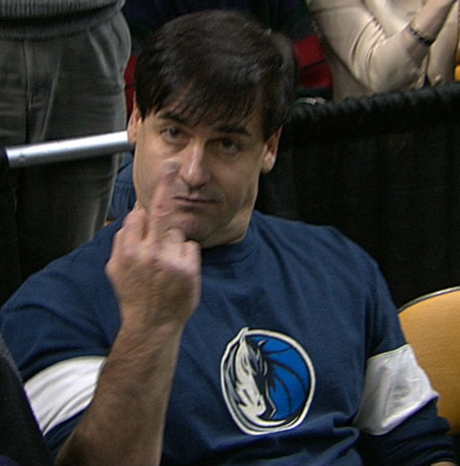 Here is an angry picture of Mark Cuban from a Celtics game.