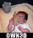 baby get owned by a plush face hugger