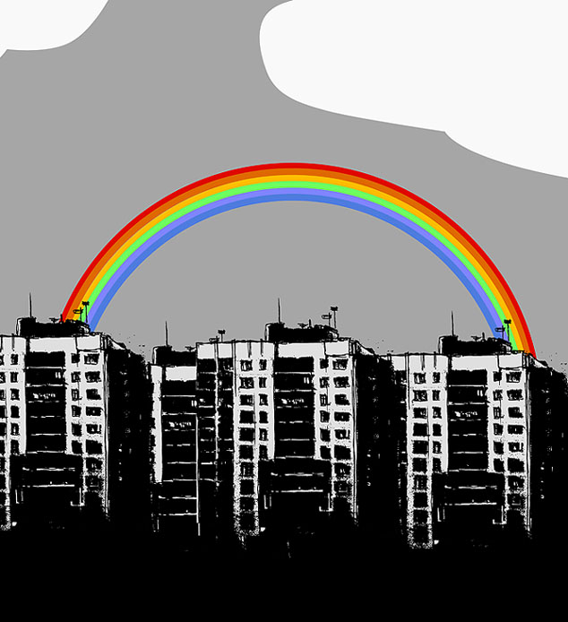 Buildings rainbow