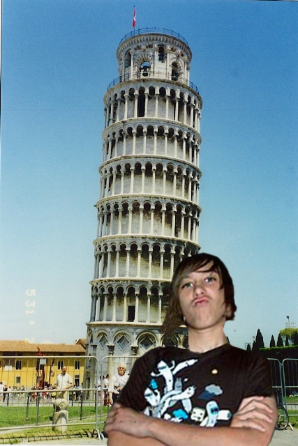 Zak visiting the Leaning Tower of Pisa