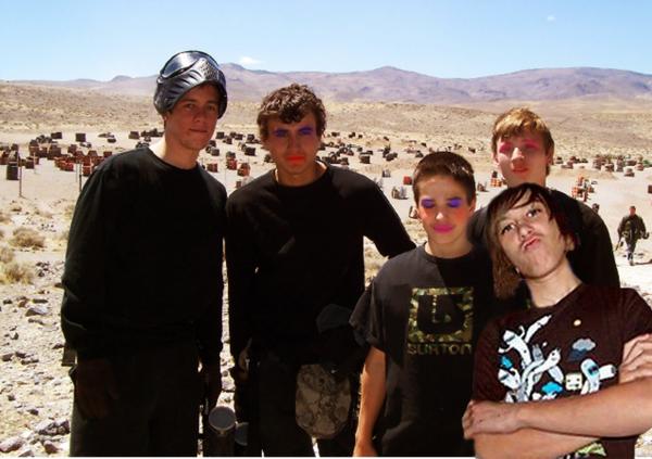 Zak paintballin' with his homies