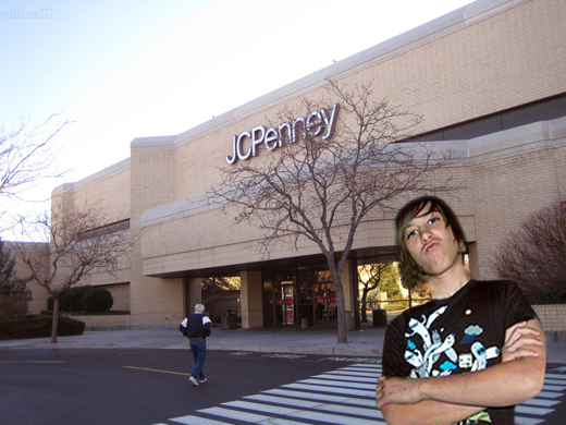 Zak in front of JCPenney at Meadowood Mall