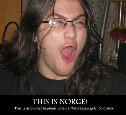 I was drunk, there was picture takings, someone was making stupids so I yells at them. Norge means Norway to Norwegians, if you didnt figure that out yet.
