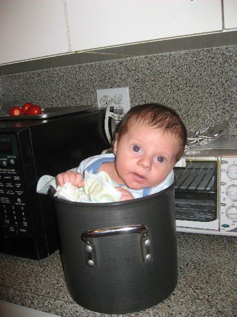 what kind of redneck parents keep their children in a pot?!
