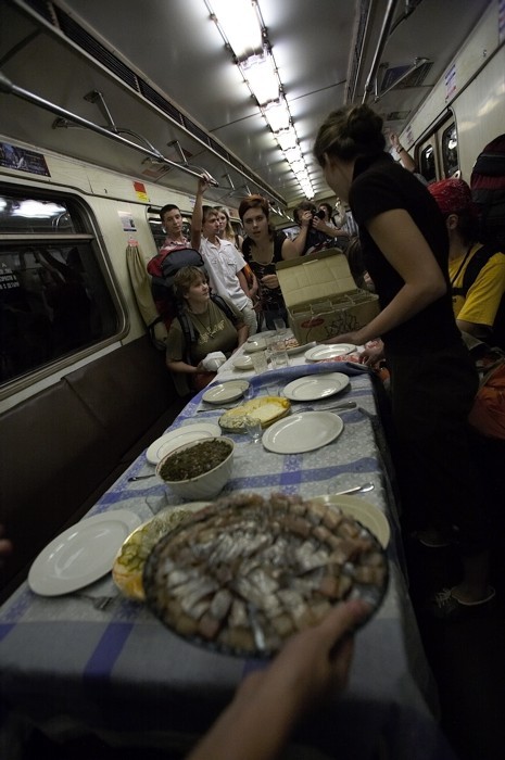 Dinner on the subway