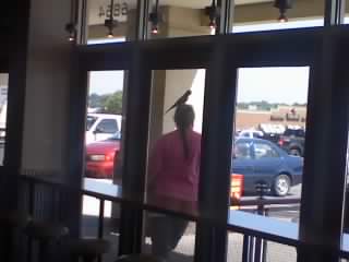 I saw her at Chipotle, shortly before she ate the entire restaurant and flew away.
