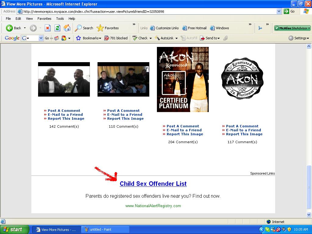 I hit refresh...and there was an ad for a guys-who-throw-other-guys-off-of-stages offender list.