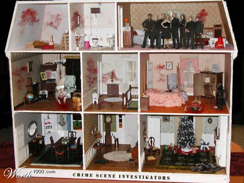 Create your own crime scenes!

Comes with lots of fake blood and three John Does. View full for gory detail.

Investigators and Crime Lab sold seperatly.
