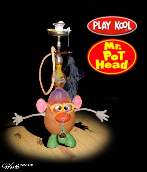 It's Mr Pot Head. Simply fill the plastic bowl with weed, attach the hookah head attachment, crank up your Cypress Hill CD and take some hits from the bong!