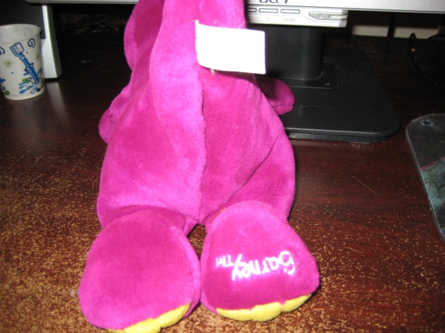 A very messed up barney toy