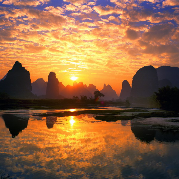 china landscape sunset