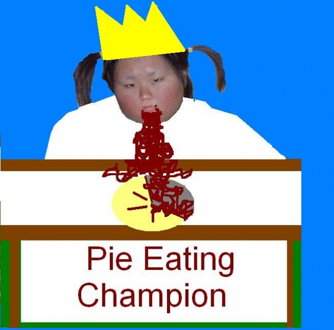 Winner of the Chinese pie eating contest