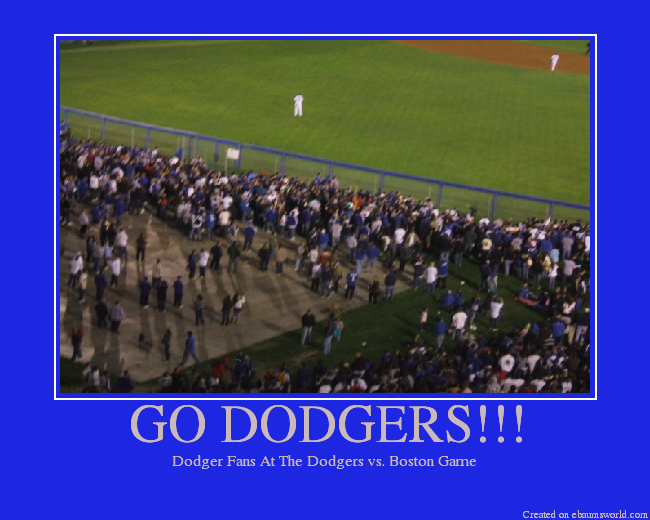 Dodger Fans At The Dodgers vs. Boston Game