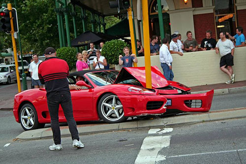 Idiot Trashes Ferrari