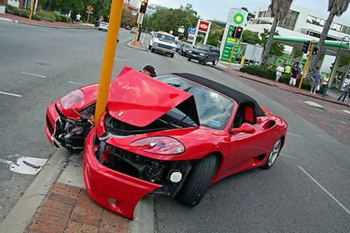Idiot Trashes Ferrari