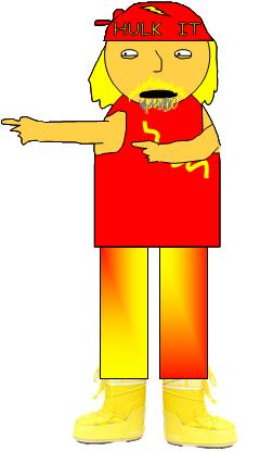 A drawing made on PowerPoint, of the immortal Hulkster.