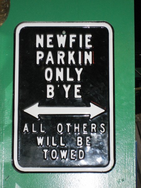 a parking stall sign from st.johns newfoundland, where i was born