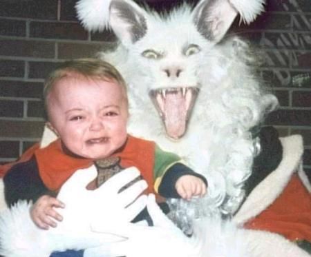 evil easter bunny is here to scare the hell out of your children.