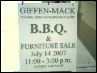 sale and bbq  funeral home