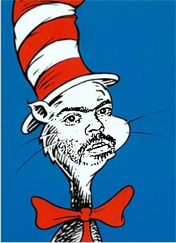 That Cat in the hat is back. Is he smoking crack?  In the back?  Does he have a hairy man rack. What else does he lack?