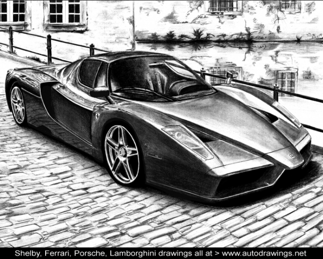 Just thought you guys would like this Ferrari Enzo drawing! More sweet drawings of cars like shelby, ferrari, porsche, lamborghini etc at www.autodrawings.net