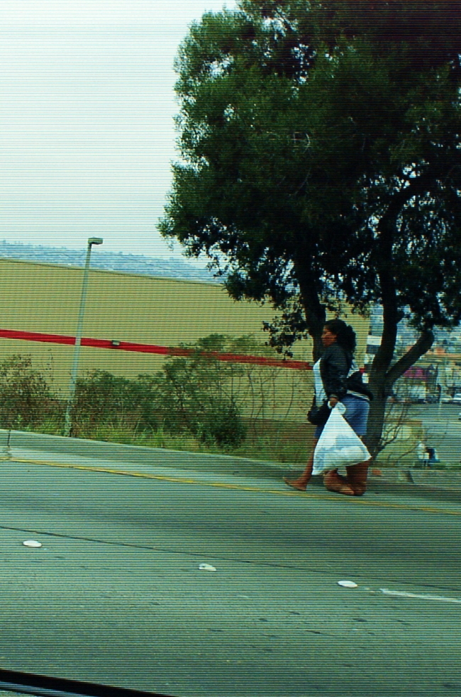 We saw this woman on the MexicoCalifornia border, she walks on her ankle so she doesnt go in circles.