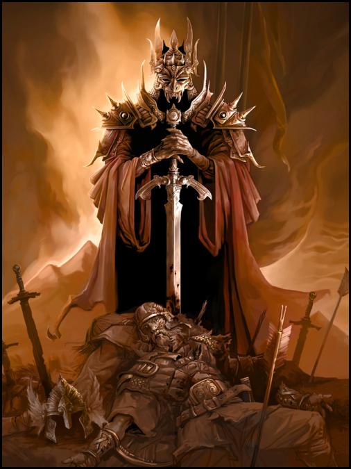This is the Dragonlord standing on the sinners of the world at the end of time.