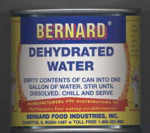 can of dejydrated water