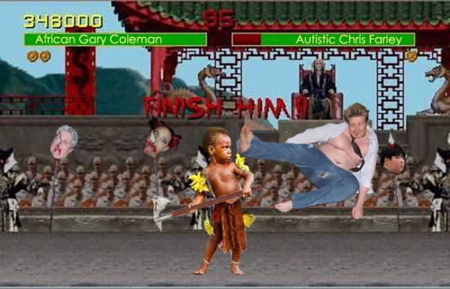 African Gary Coleman vs. Autistic Chris Farley. Let the battle begin!!!