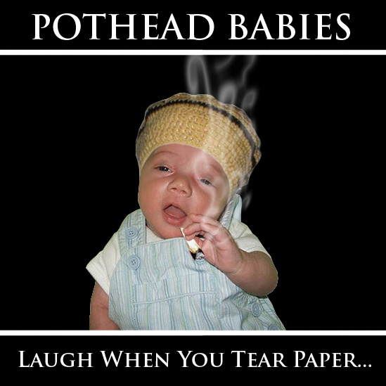 Pothead babies laugh at paper being torn