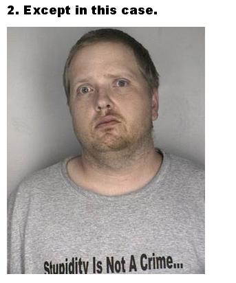 funny shirts mugshots - 2. Except in this case. Stupidity Is Not A Crime.