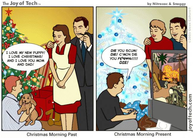 Funny cartoon about christmas values